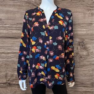 The Limited Navy Colorful Floral Patterned Blouse Size L